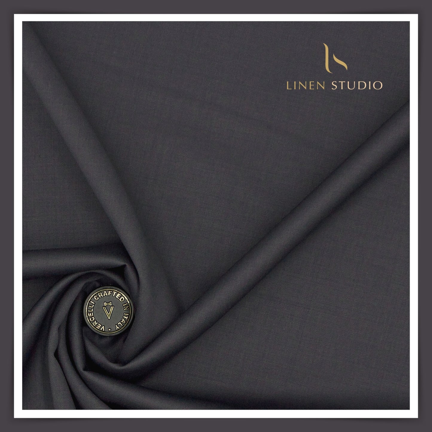 Super 120's Australian Merino Wool by Vercelli - Anchor Grey (With Stretch) - Linen Studio