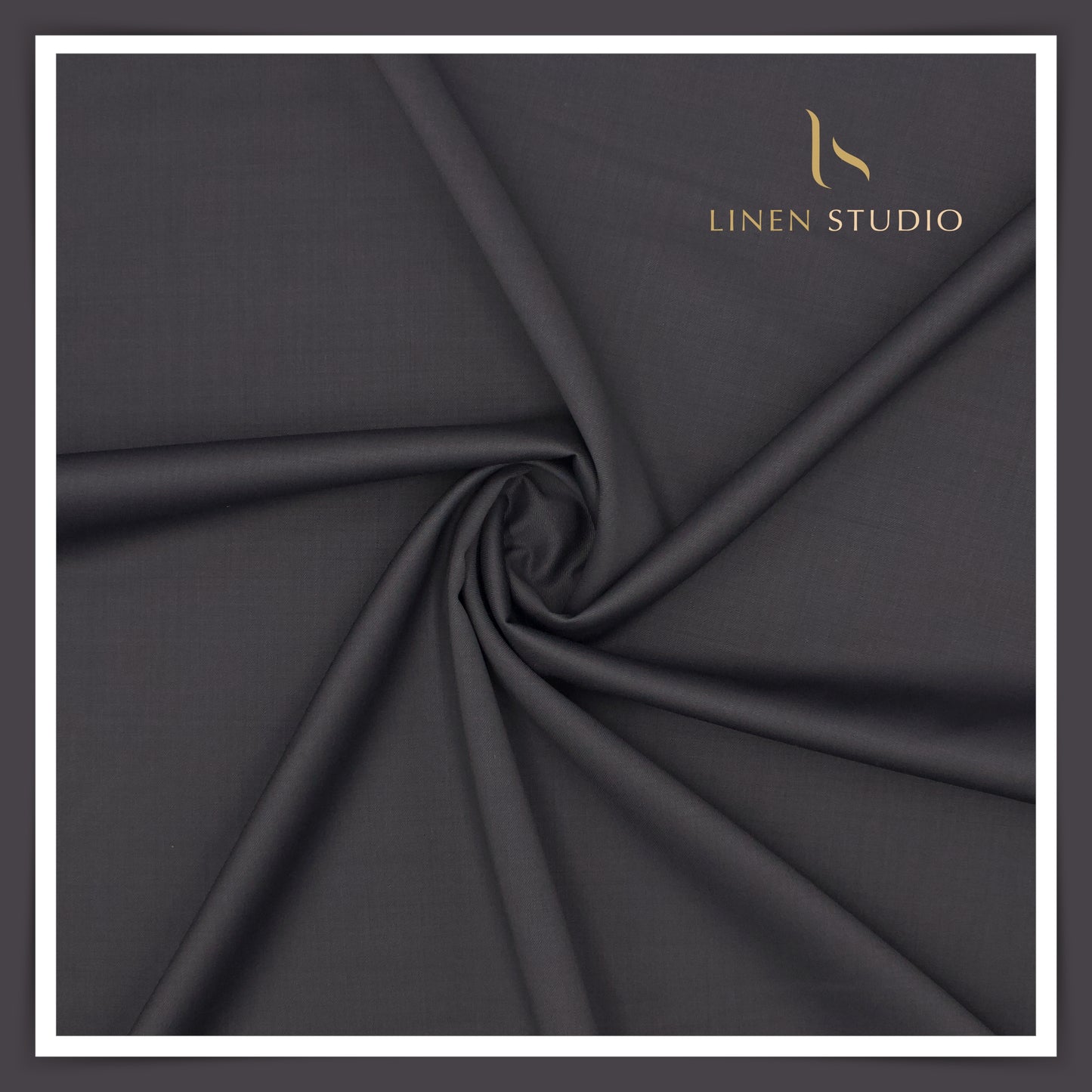 Super 120's Australian Merino Wool by Vercelli - Anchor Grey (With Stretch) - Linen Studio