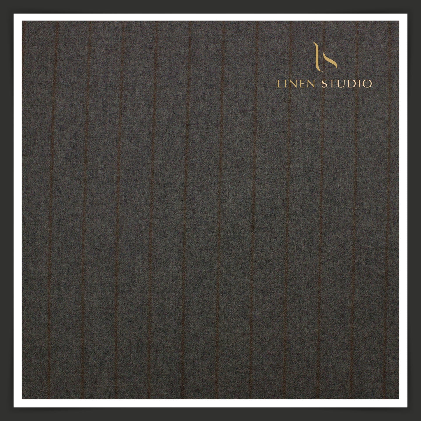100% Australian Merino Wool by Vercelli - Milled Dark Grey Stripes (NEW)