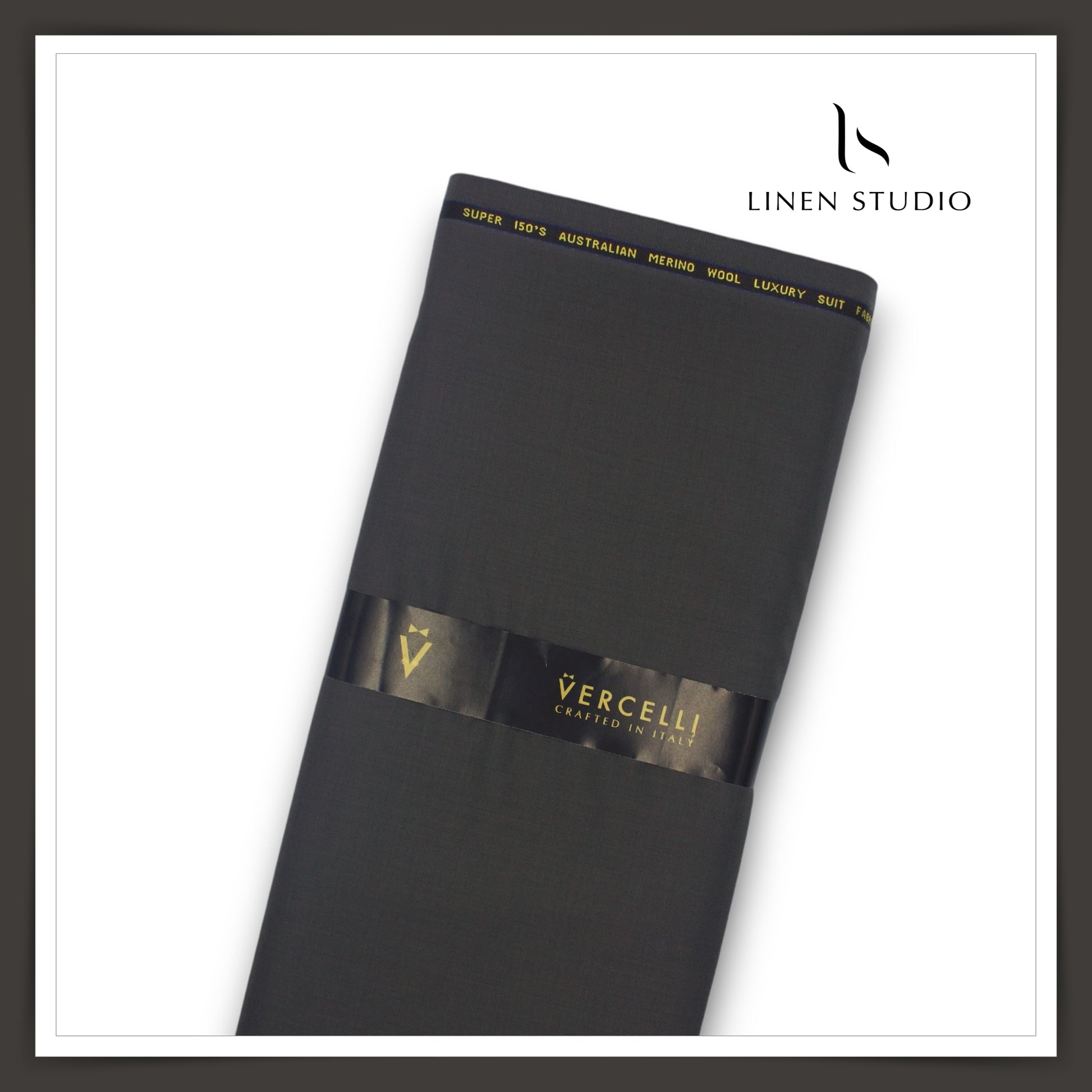 Super 150's Australian Merino Wool by Vercelli - Shadow Grey - Linen Studio