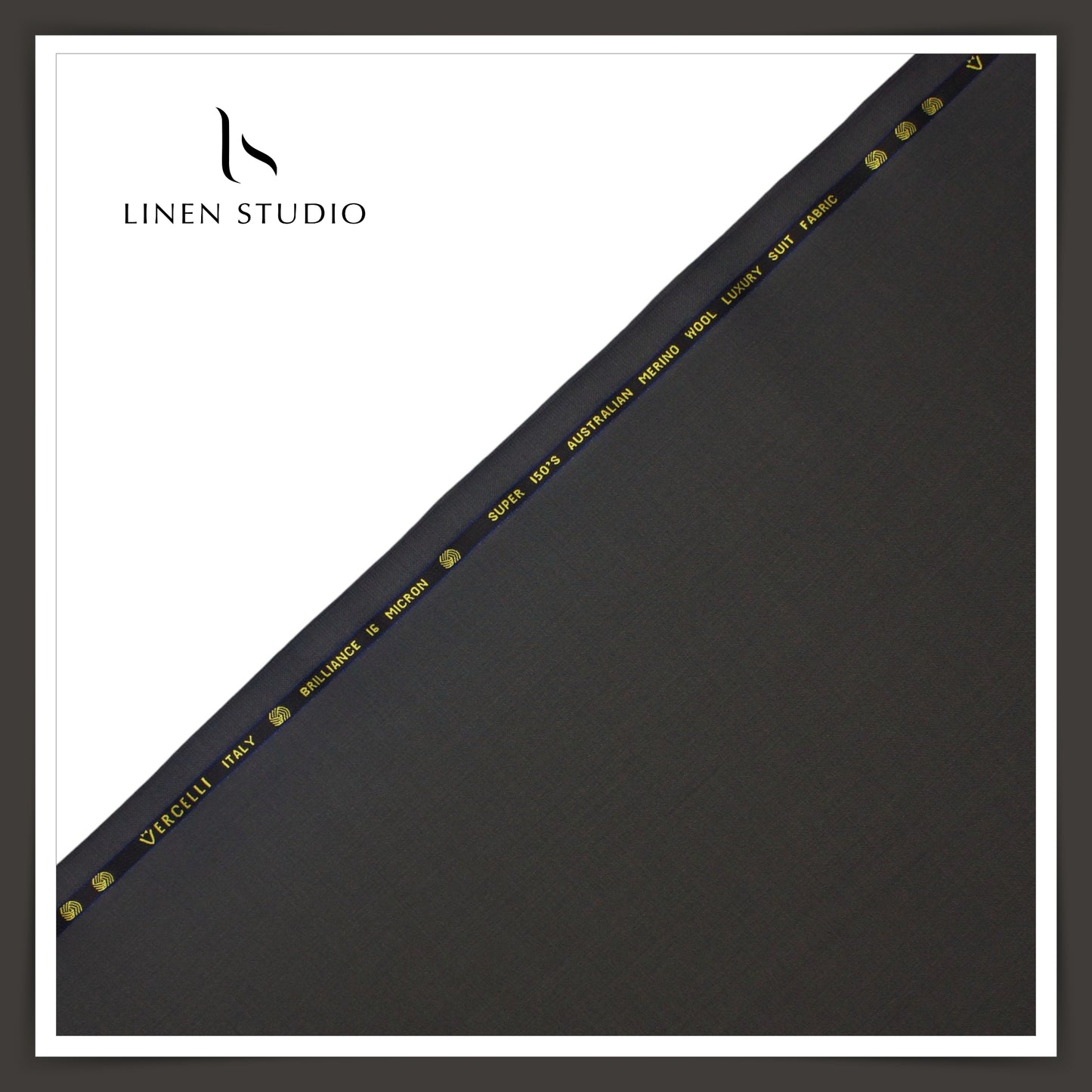 Super 150's Australian Merino Wool by Vercelli - Shadow Grey - Linen Studio