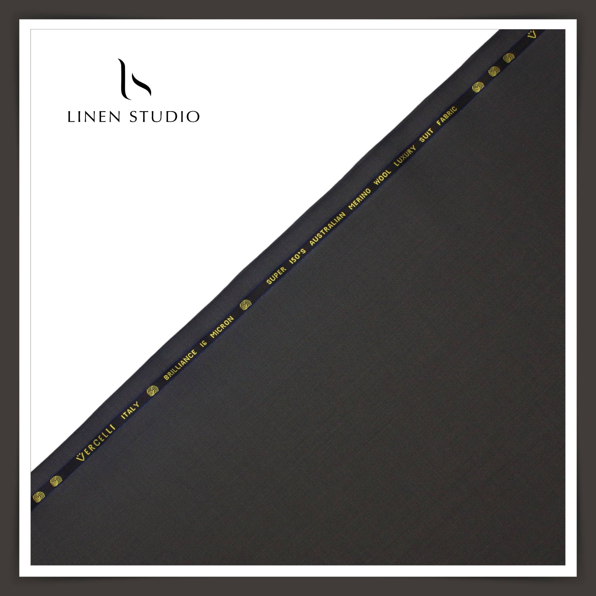 Super 150's Australian Merino Wool by Vercelli - Shadow Grey - Linen Studio