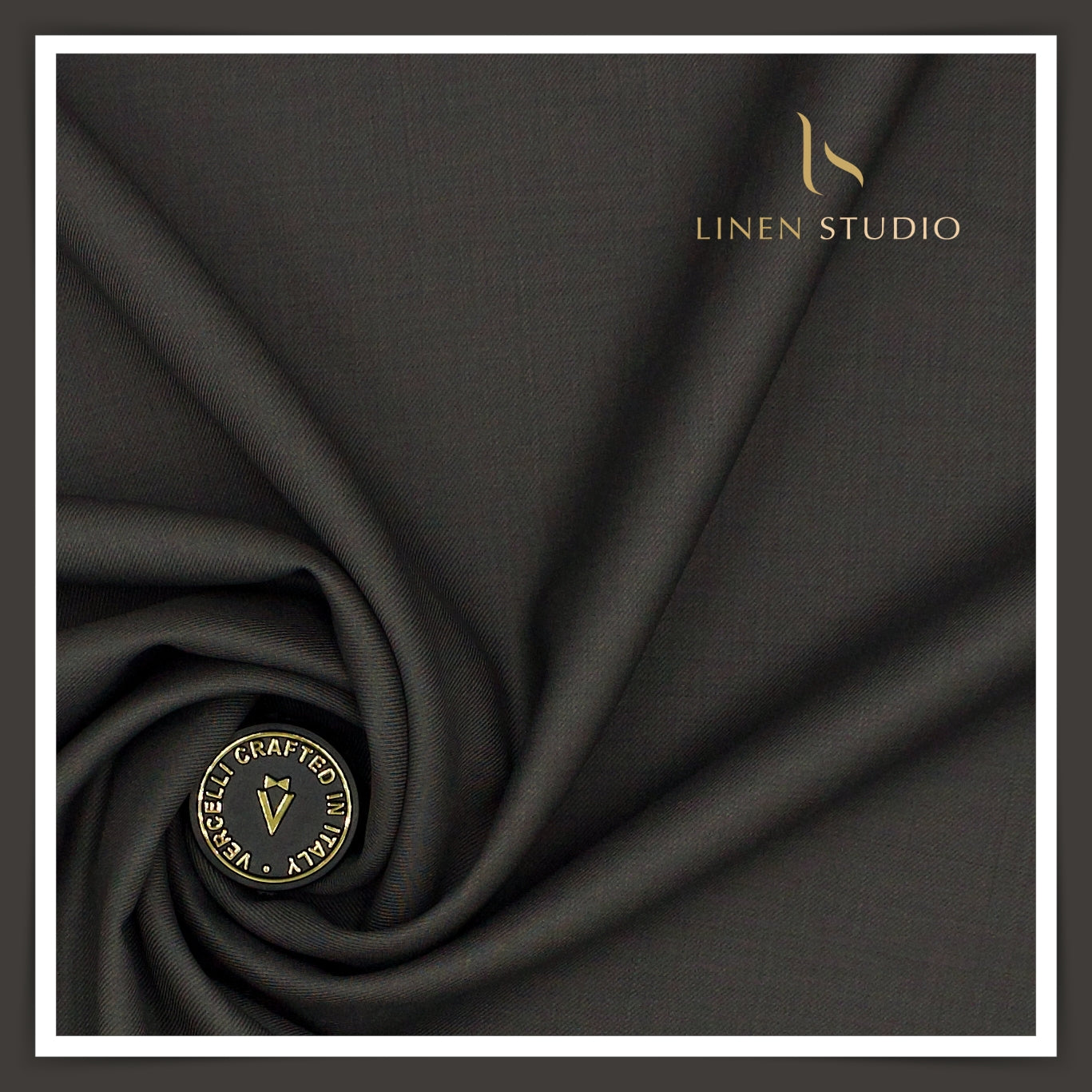 Super 150's Australian Merino Wool by Vercelli - Shadow Grey - Linen Studio