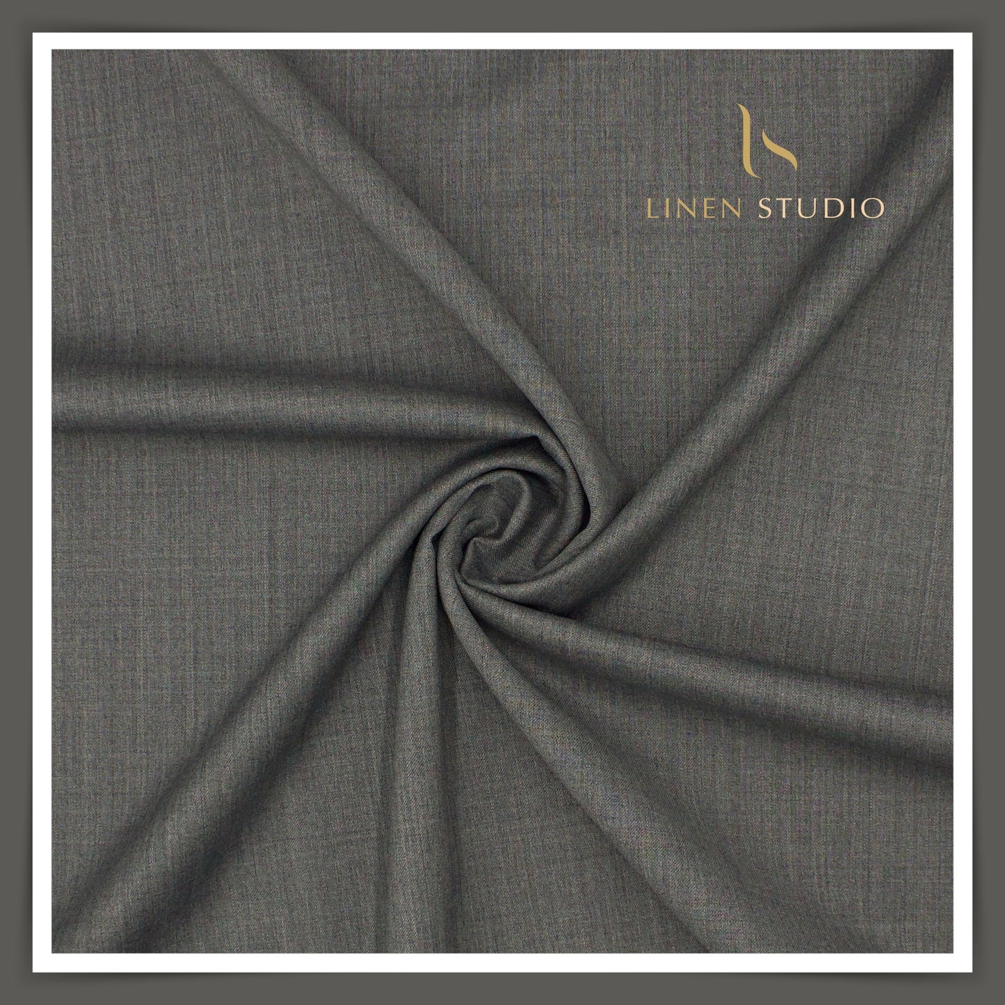 Super 120's Australian Merino Wool by Vercelli - Seal Grey (With Stretch) - Linen Studio
