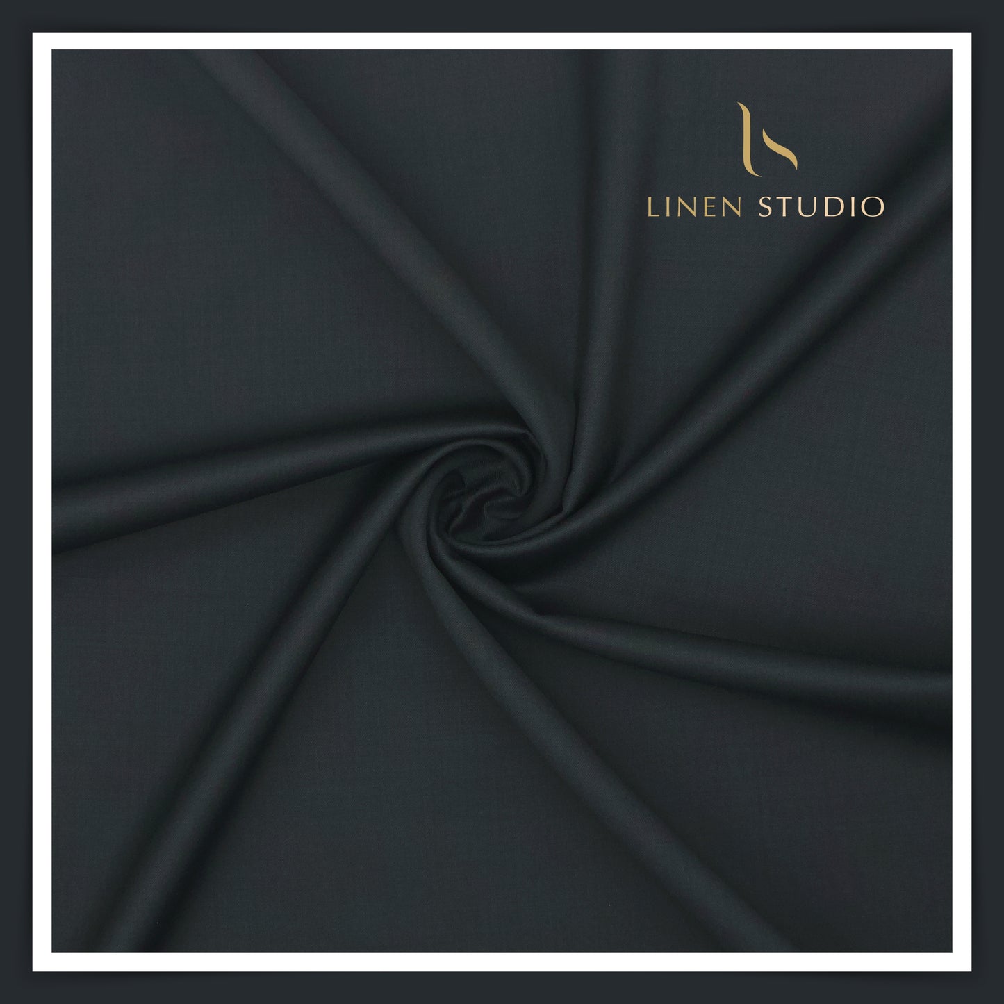 Super 120's Australian Merino Wool by Vercelli - Dark Greenish Grey (With Stretch) - Linen Studio