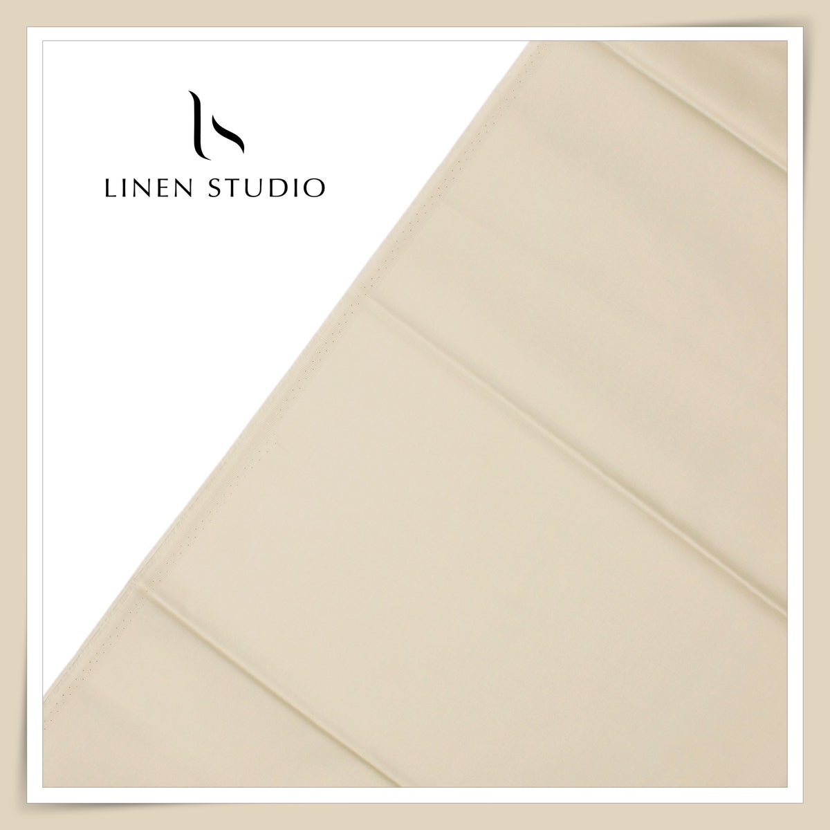 100% Supima Cotton Shirting by Vercelli Italy - 80's Beige Plain (FLAT RATE)