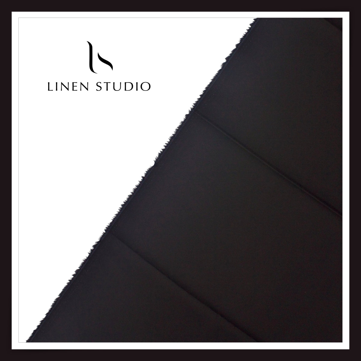 100% Supima Cotton Shirting by Vercelli Italy - 80's Black Plain (FLAT RATE)