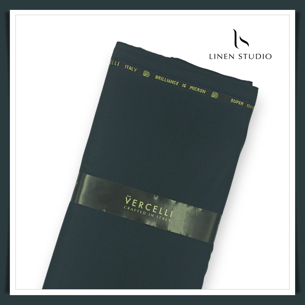 Vercelli Italy Brilliance 150's 70% Australian Merino Wool Rich Suiting - Space Green (NEW) (Limited Stock)