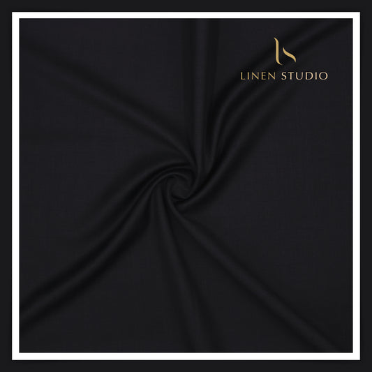 Super 150's Australian Merino Wool by Vercelli - Darkest Blue with Hidden Checks (NEW)