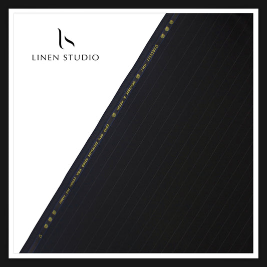 Super 150's Australian Merino Wool by Vercelli - Charcoal Grey Very Subtle Checks (NEW)