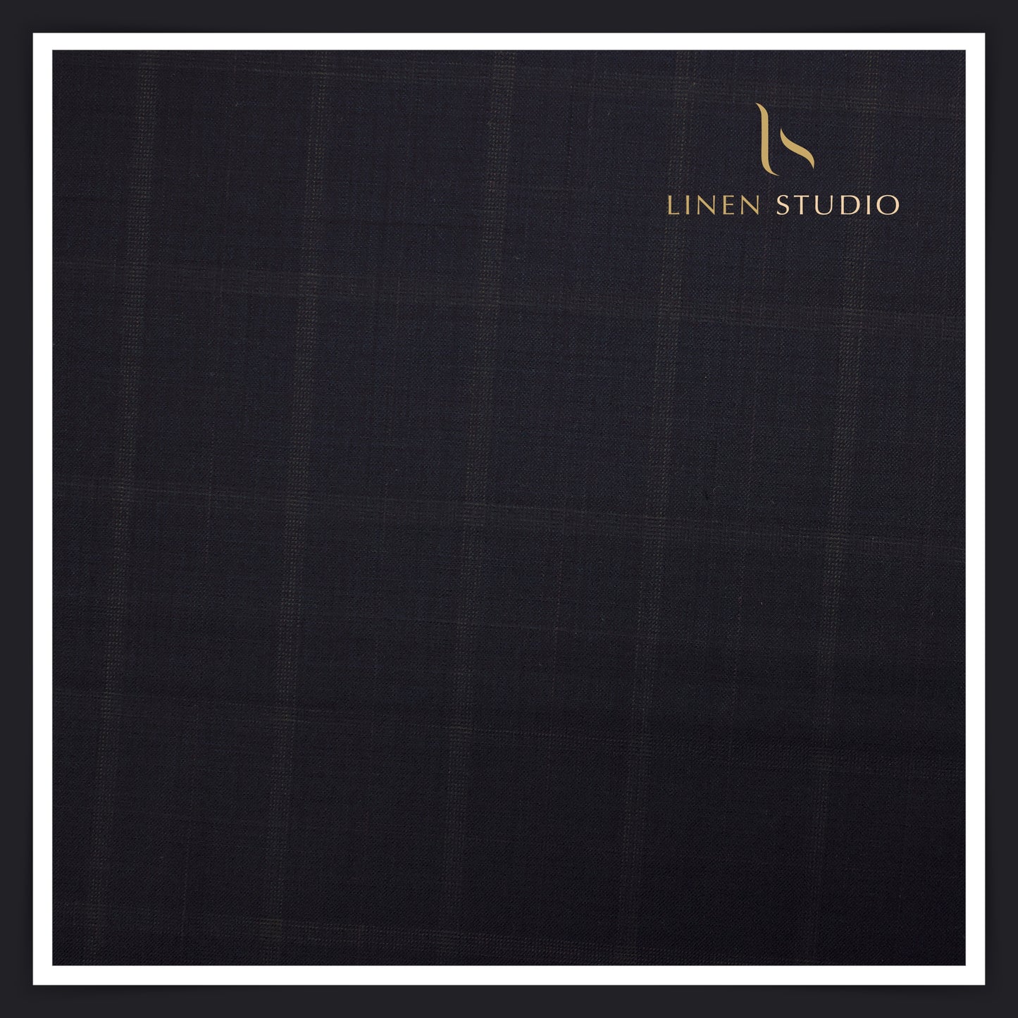 Super 150's Australian Merino Wool by Vercelli - Darkest Blue with Subtle Checks (NEW)