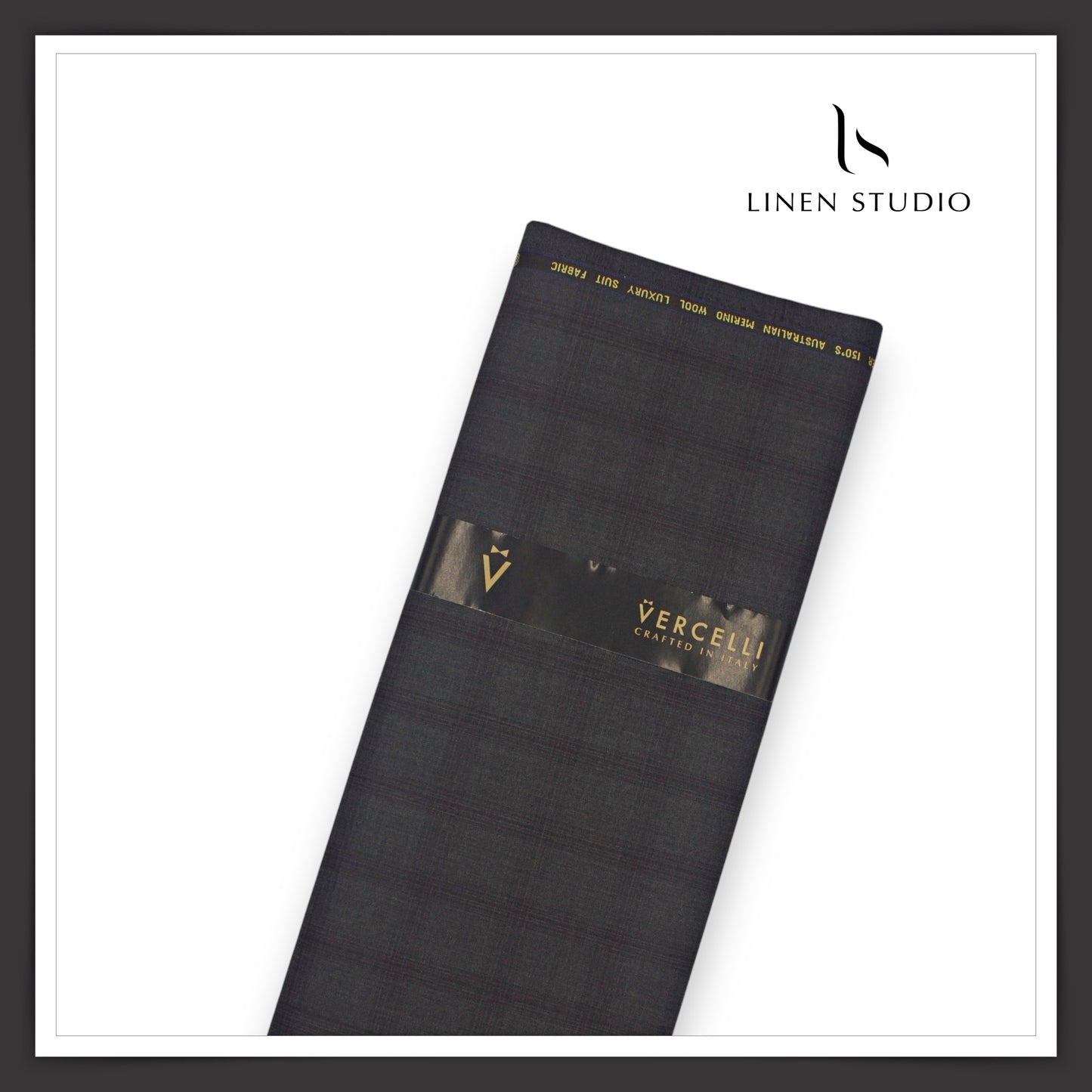 Super 150's Australian Merino Wool by Vercelli - Dark Grey with Classic Checks (NEW)