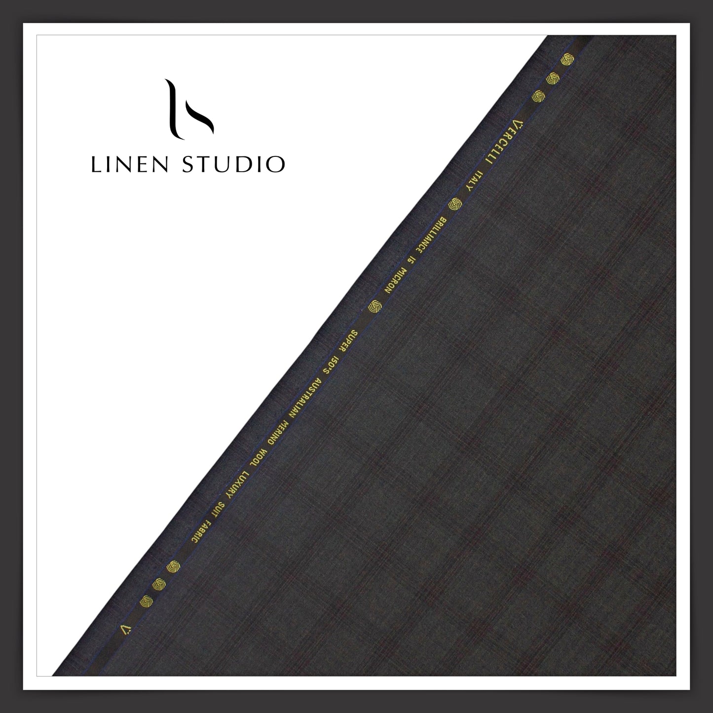 Super 150's Australian Merino Wool by Vercelli - Dark Grey with Classic Checks (NEW)