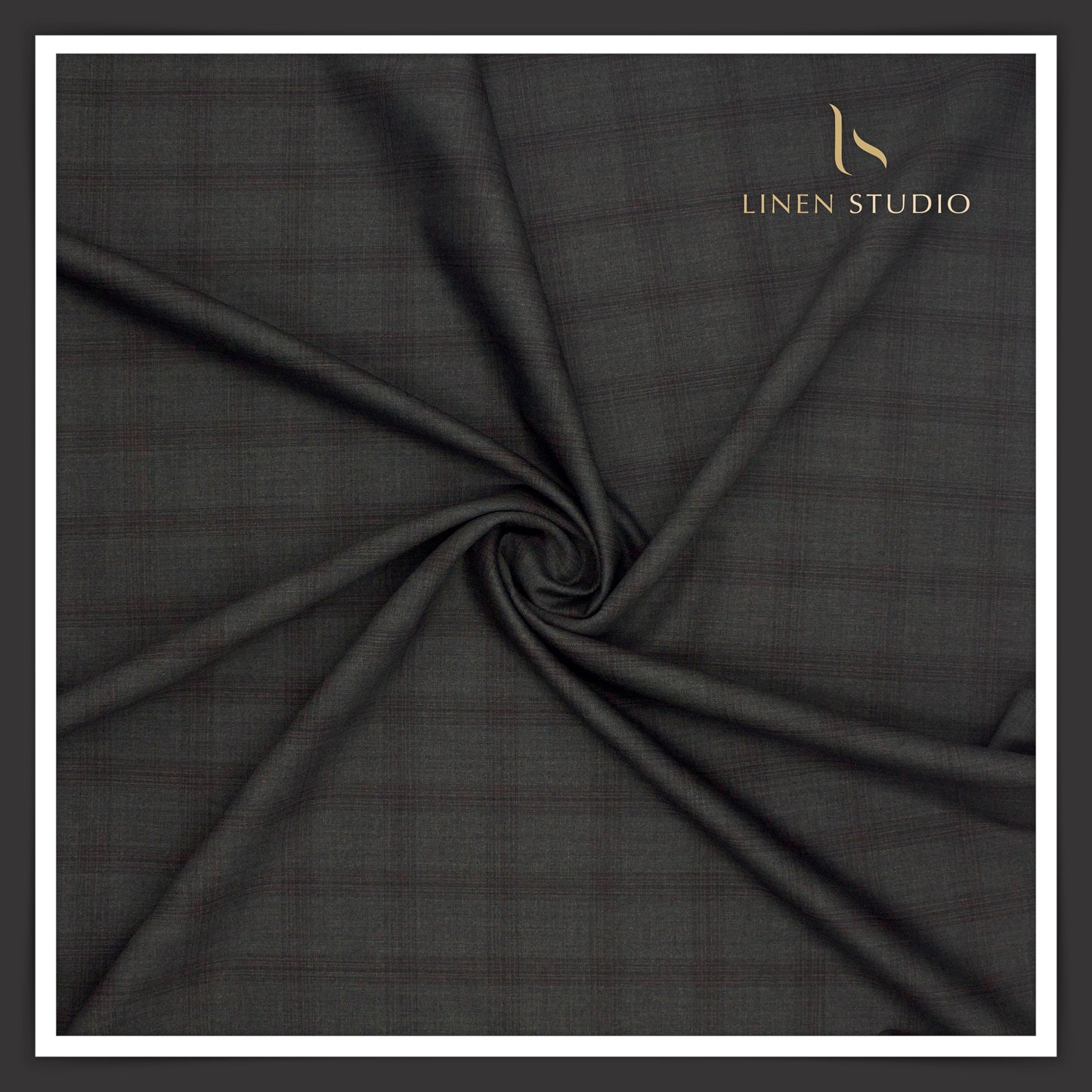 Super 150's Australian Merino Wool by Vercelli - Dark Grey with Classic Checks (NEW)