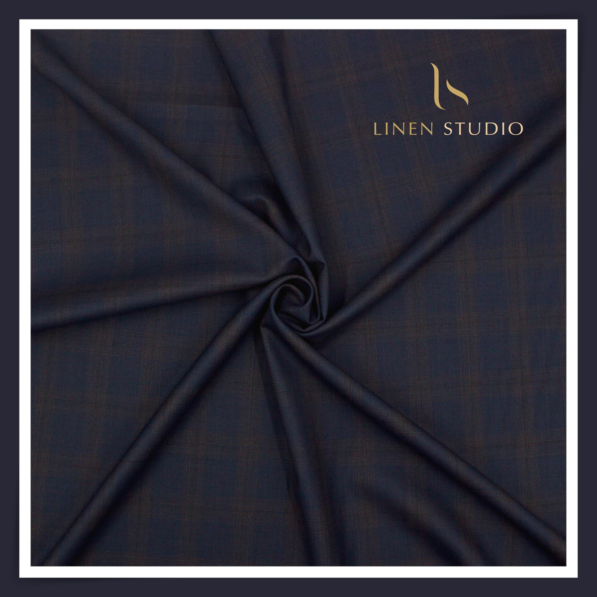 Vercelli Italy Brilliance 150's 70% Australian Merino Wool Rich Suiting - Ebony Blue Classic Checks (NEW) (Limited Stock)