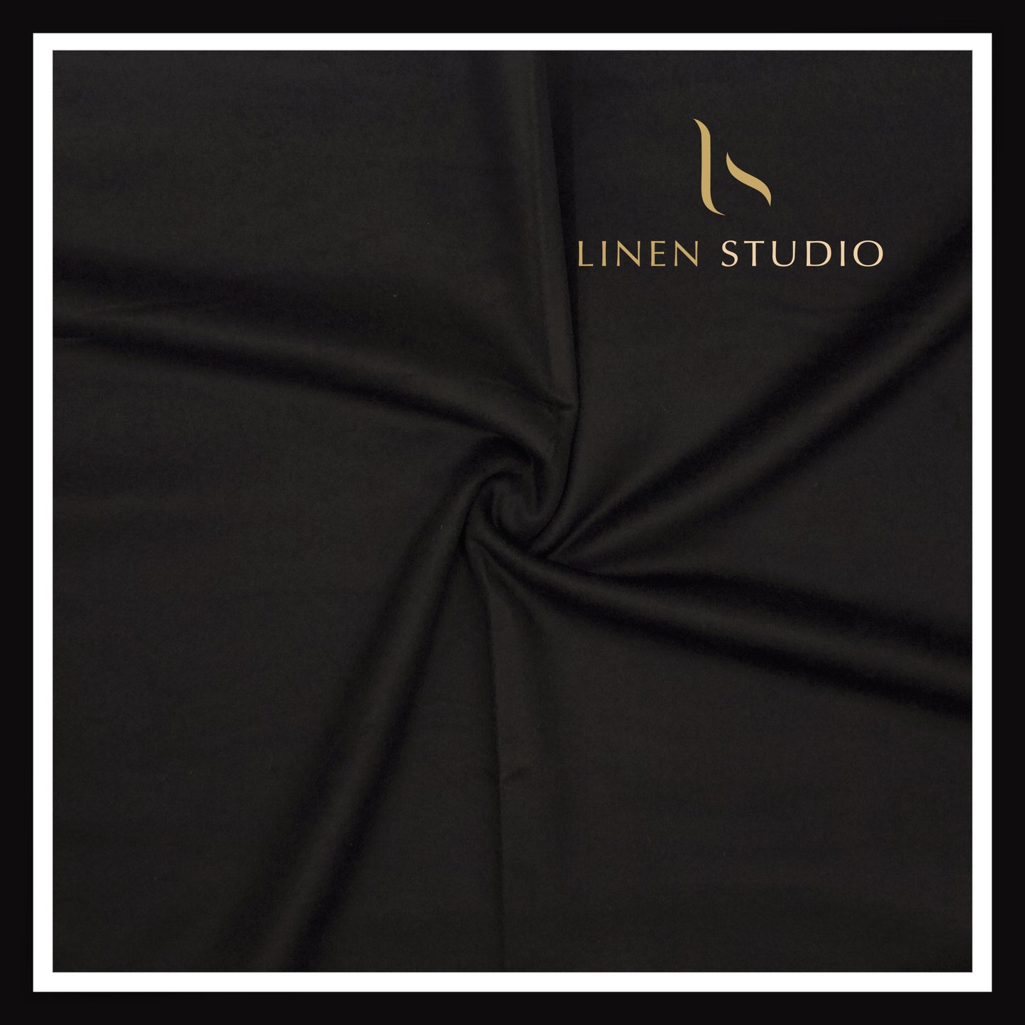 100% Pure 160's Australian Merino Wool by Vercelli - Milled Dark Black (NEW)