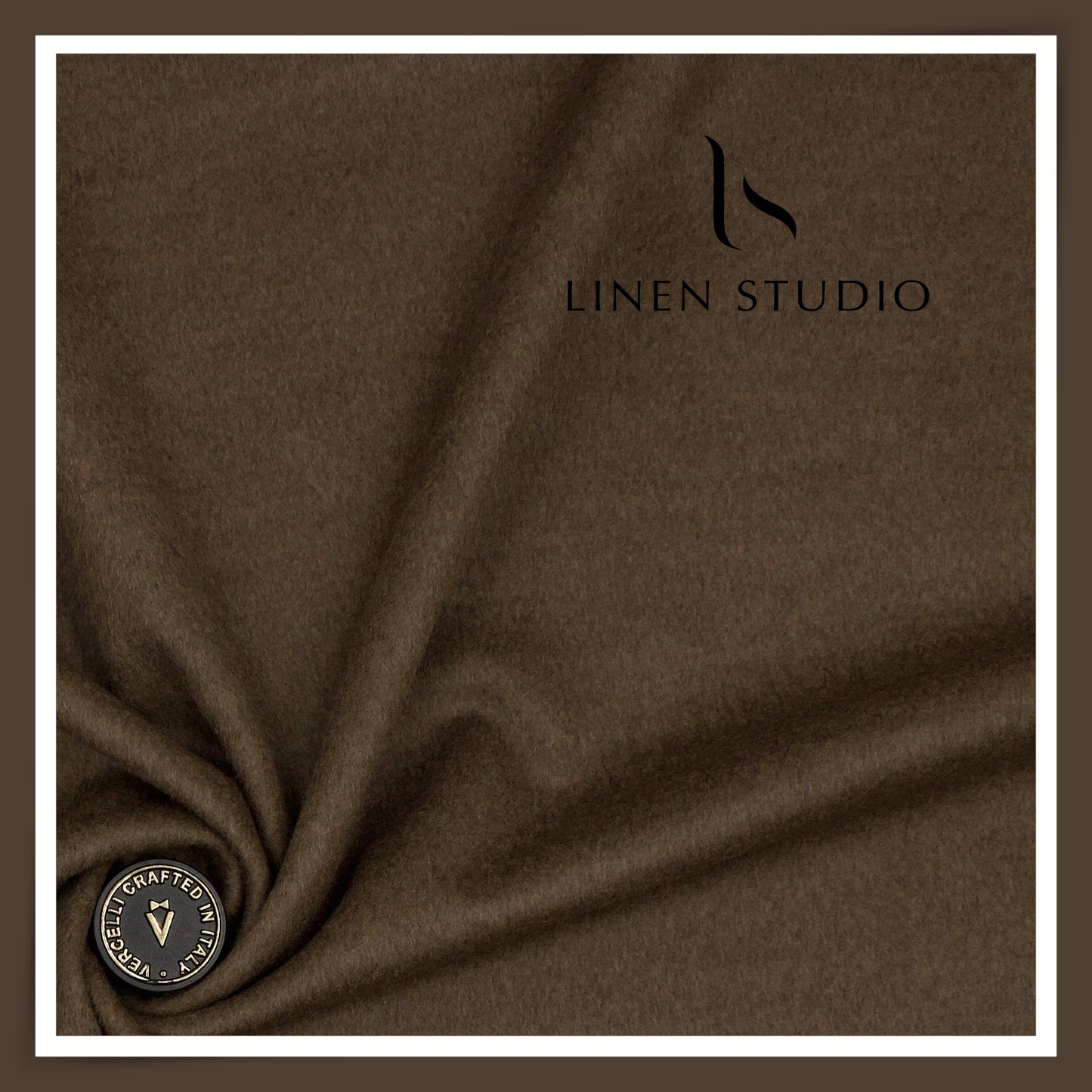 100% Pure 160's Australian Merino Wool by Vercelli - Milled Cafe Noir Brown (NEW)