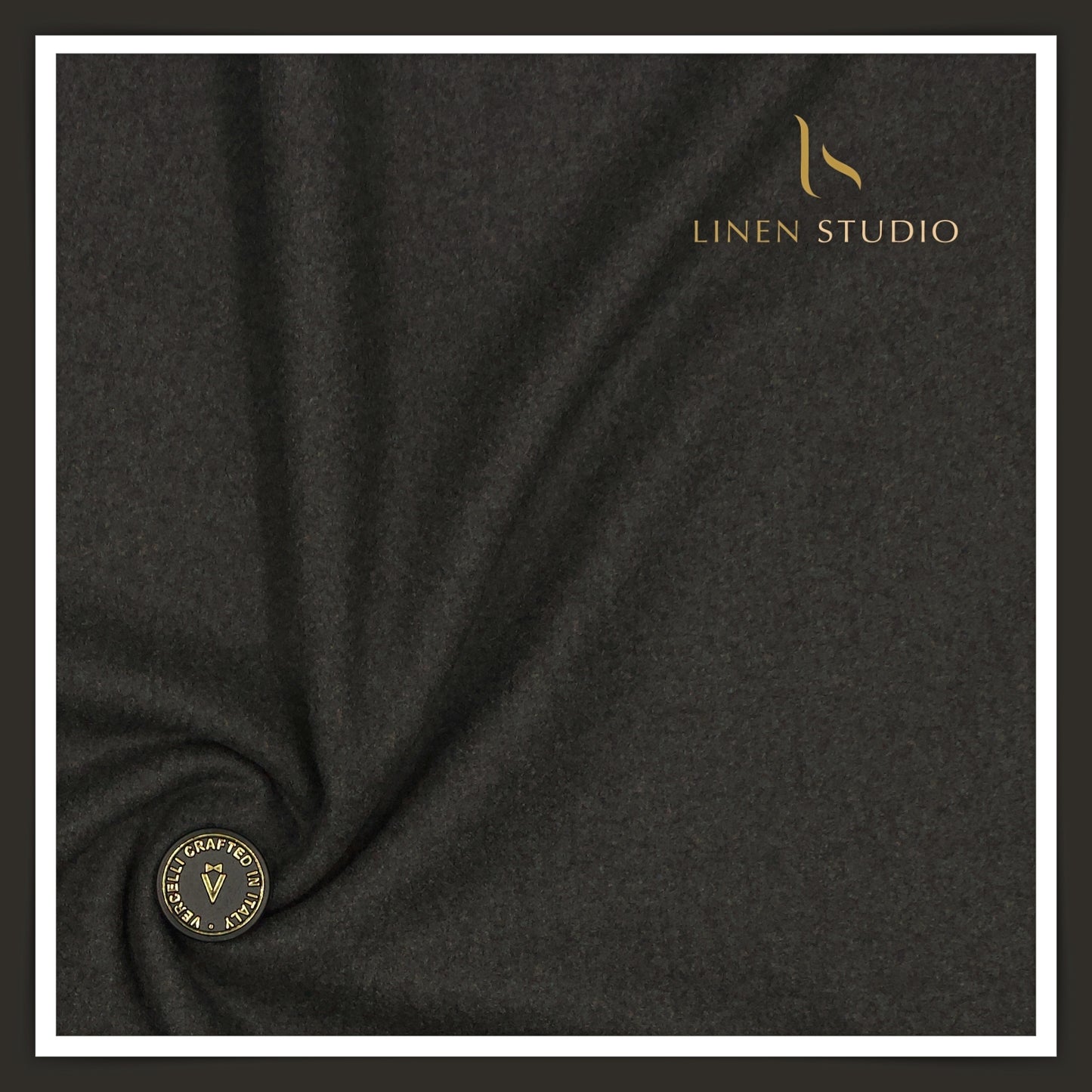 100% Pure 160's Australian Merino Wool by Vercelli - Milled Dark Grey (NEW)