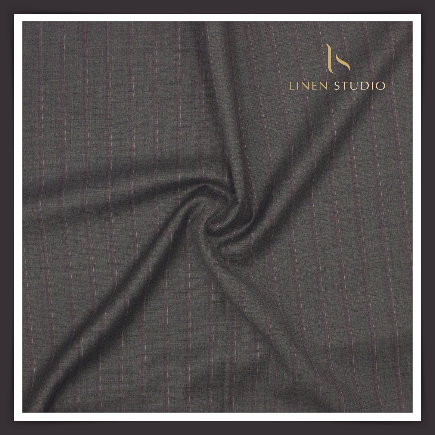130's Australian Merino Wool by Vercelli - Fuscous Grey Stripes (NEW)