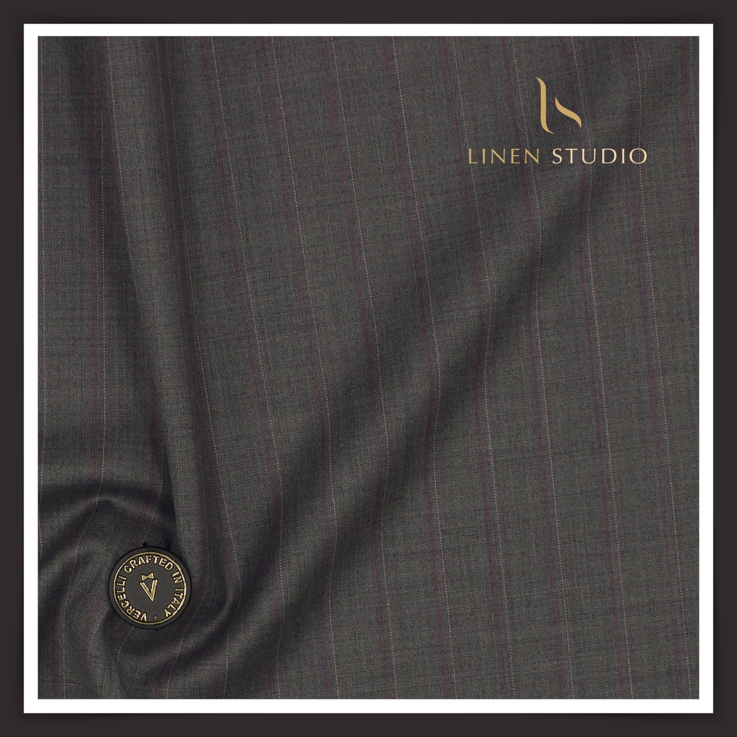 130's Australian Merino Wool by Vercelli - Fuscous Grey Stripes (NEW)