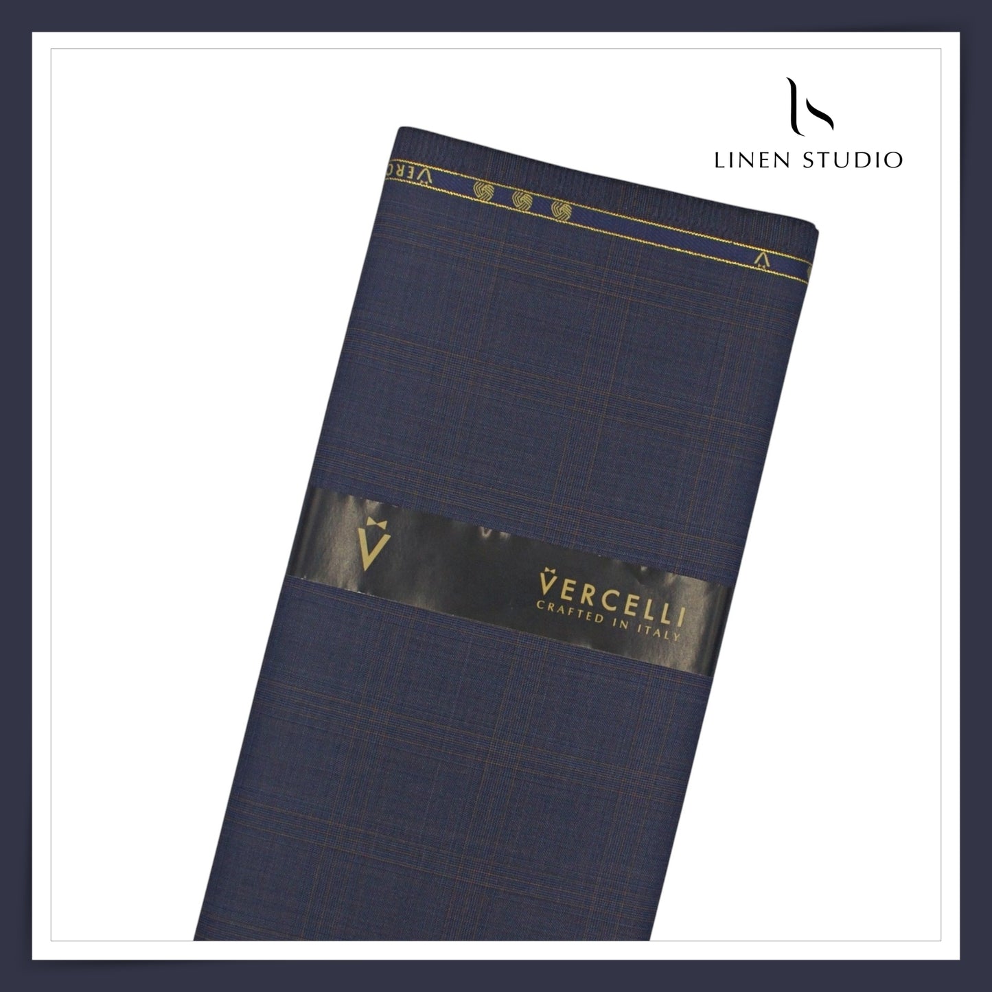 130's Australian Merino Wool by Vercelli - Tealish Blue Checks (NEW)