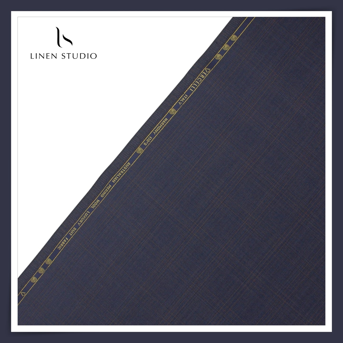 130's Australian Merino Wool by Vercelli - Tealish Blue Checks (NEW)
