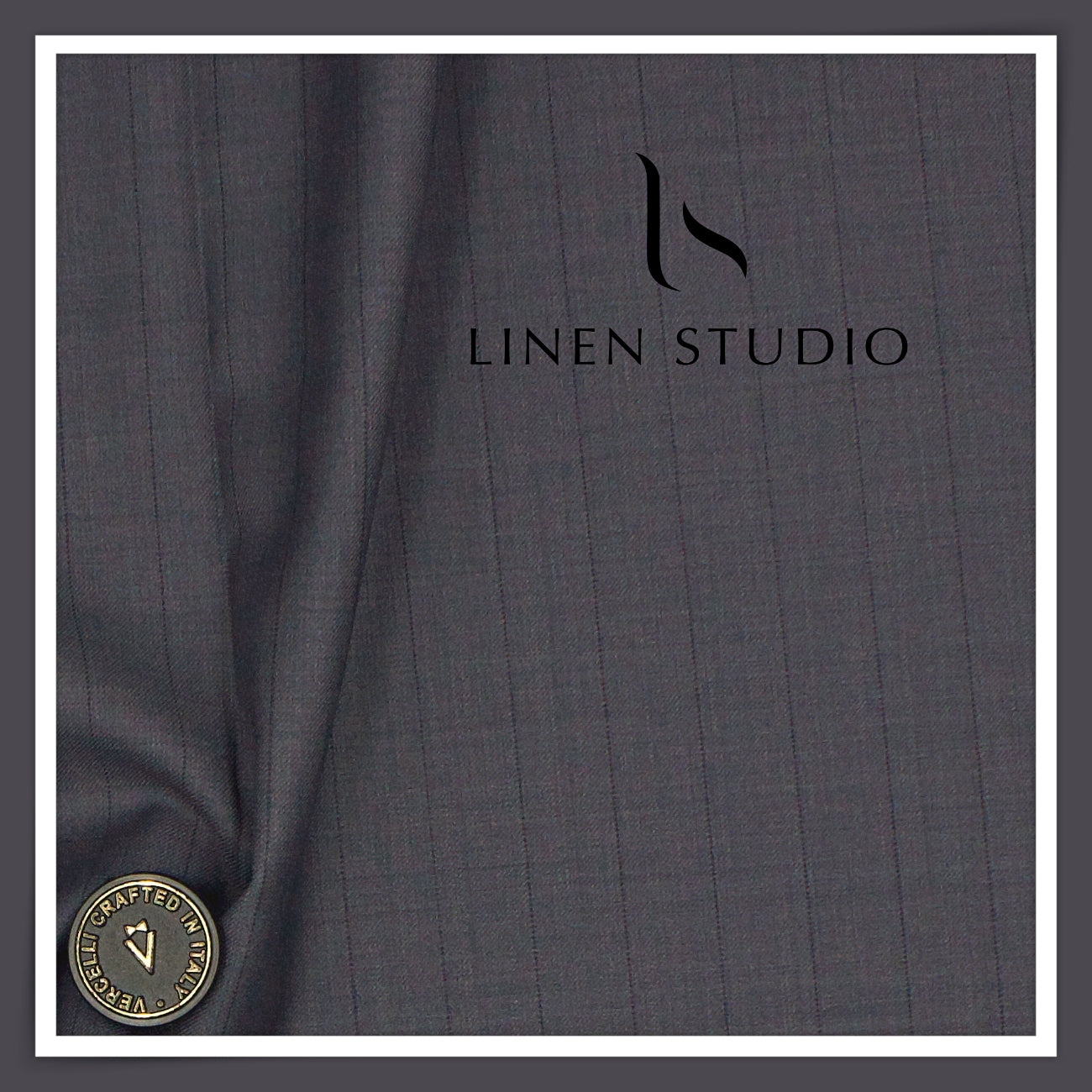 130's Australian Merino Wool by Vercelli - Bluish Grey Stripes (NEW)