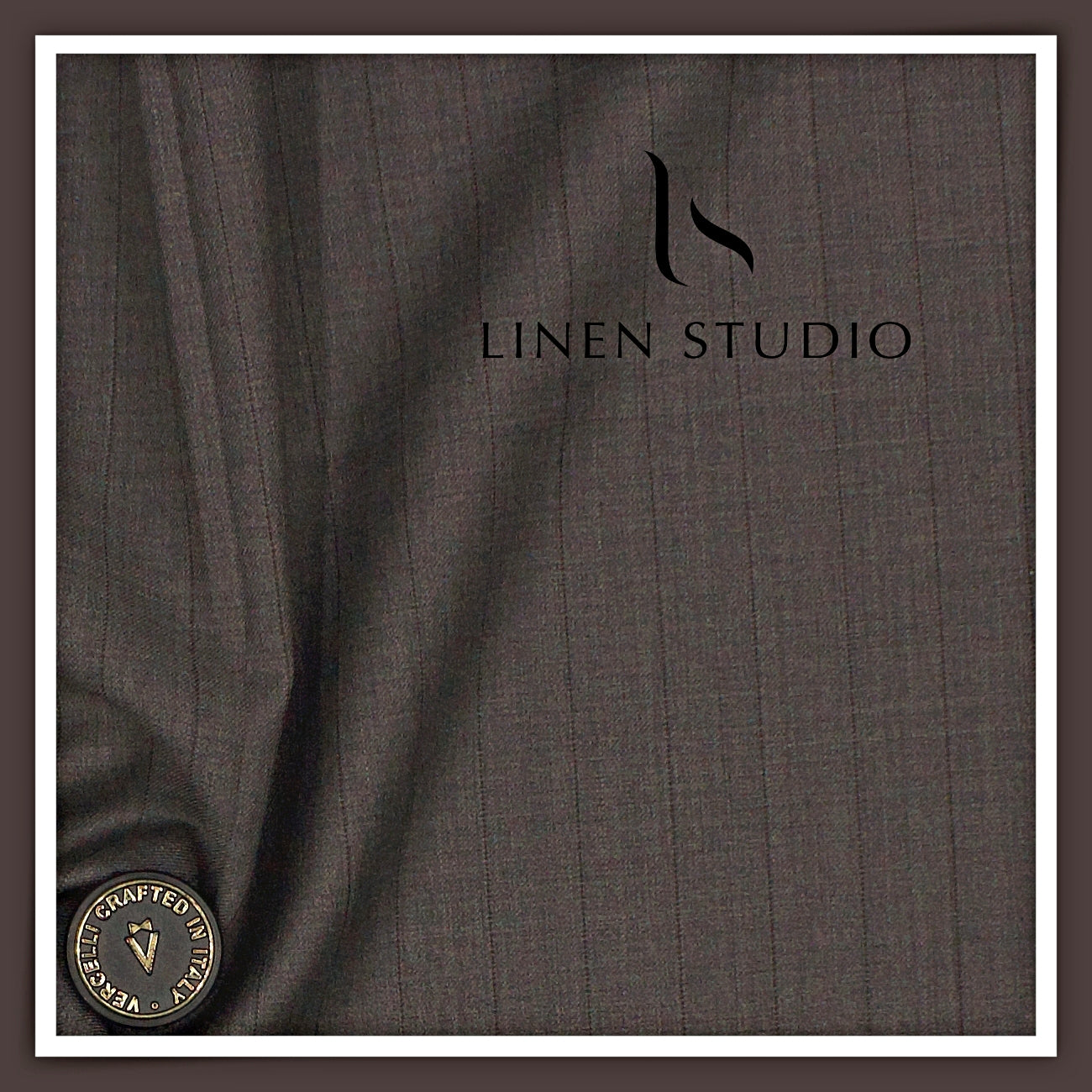 130's Australian Merino Wool by Vercelli - Brownish Grey Stripes (NEW)