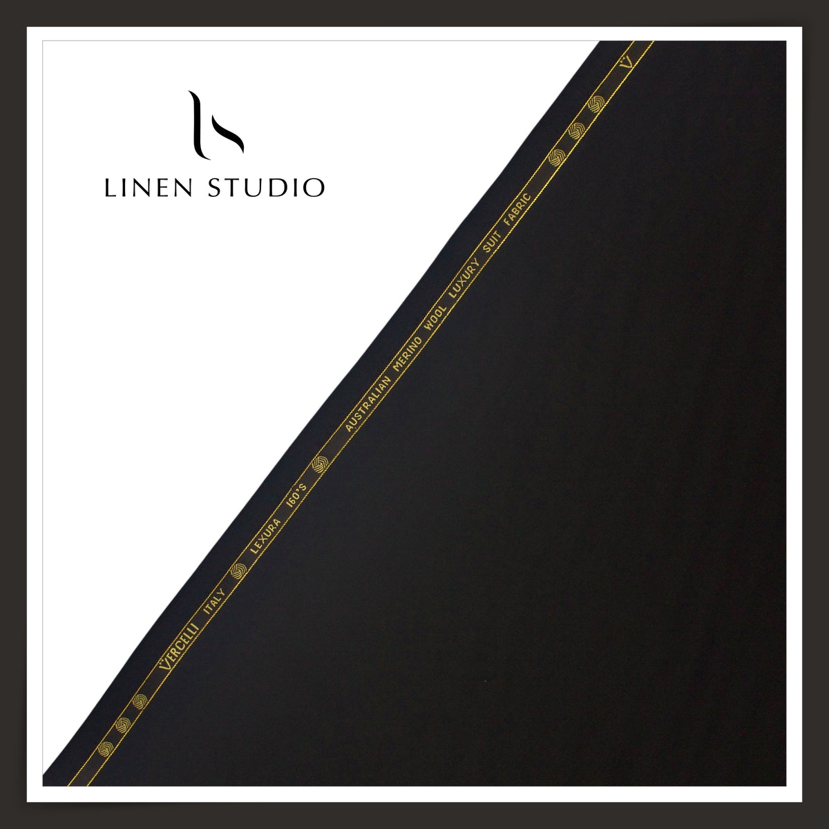 Vercelli Italy Lexura 160's 50% Australian Merino Wool Rich Twill Weave Suiting - Deep Black (NEW)