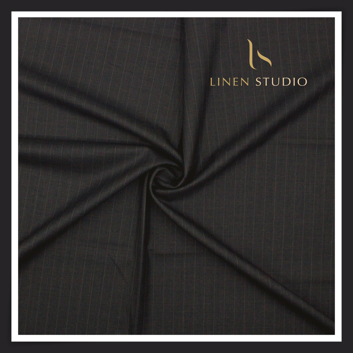 Vercelli Italy Lexura 160's 50% Australian Merino Wool Rich Twill Weave Suiting - Elephant Grey Pinstripes (NEW)