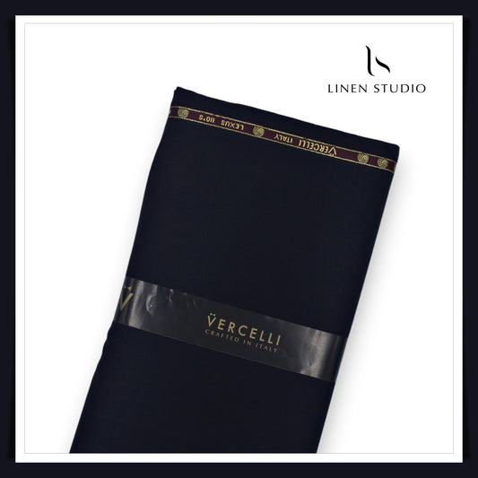 Super 110's Australian Merino Wool by Vercelli Italy - Pure Black (NEW)