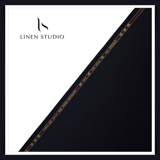 Super 110's Australian Merino Wool by Vercelli Italy - Pure Black (NEW)