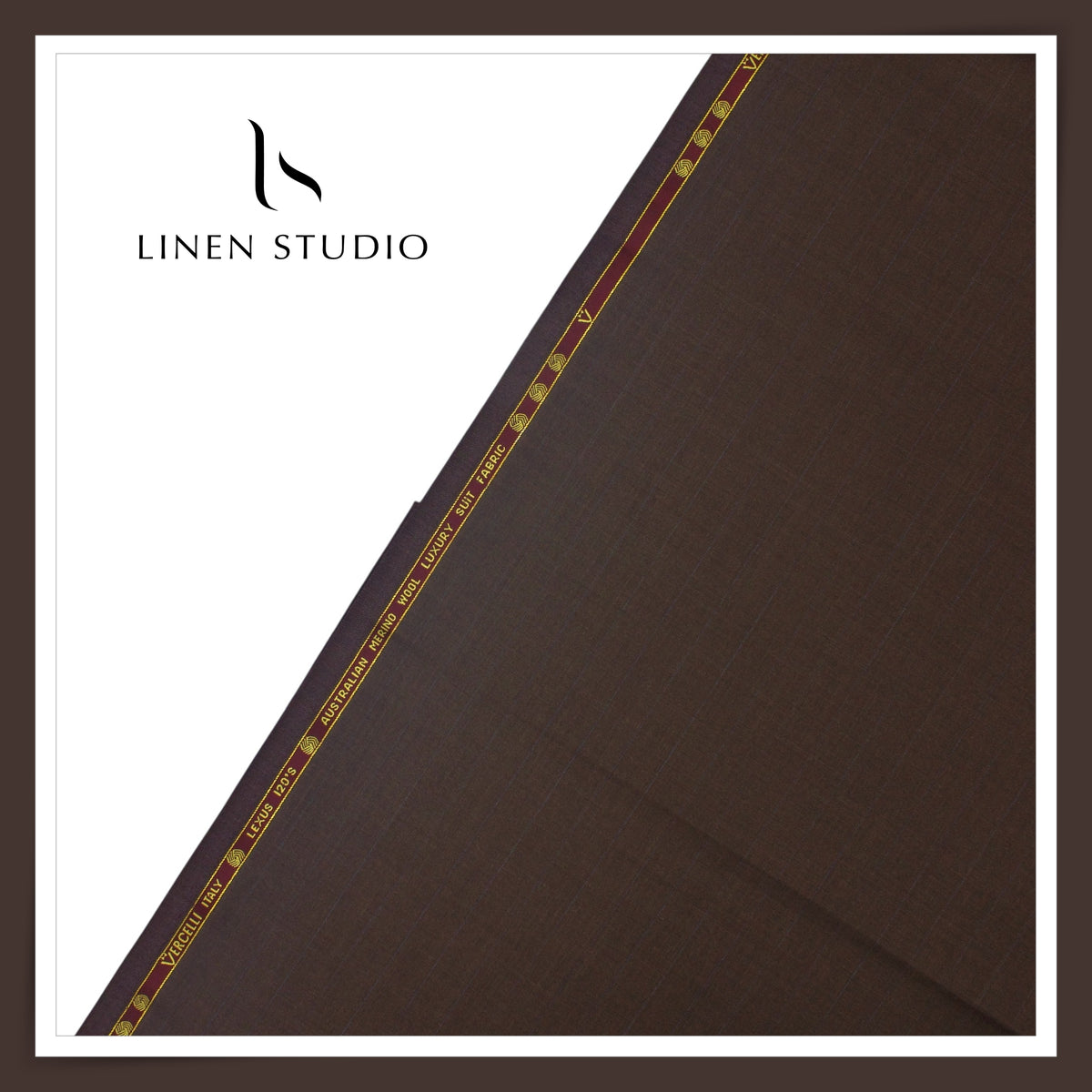 120's Australian Merino Wool by Vercelli - English Walnut Stripes (NEW) (FLAT RATE 40% OFF)