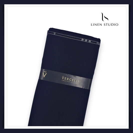 Super 160's Australian Merino Wool by Vercelli - Japan Navy Blue (Darkest)