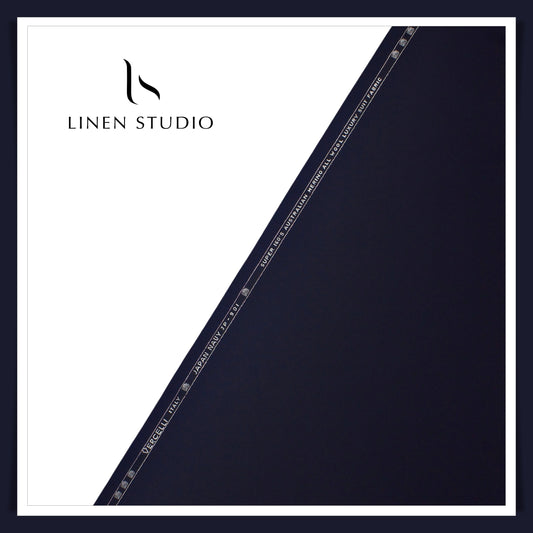 Super 160's Australian Merino Wool by Vercelli - Japan Navy Blue (Darkest)