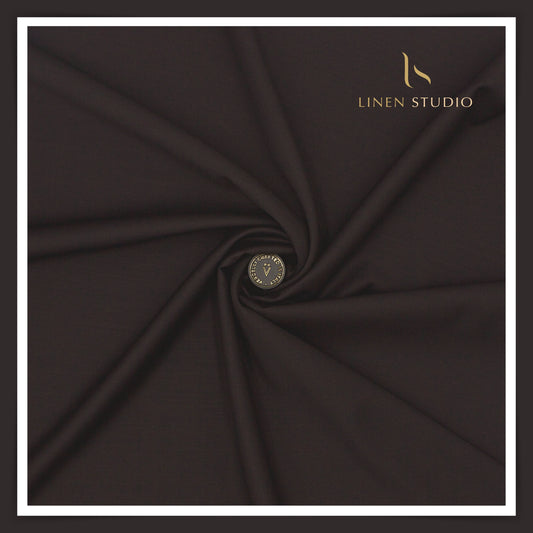 Super 140's Australian Merino Wool by Vercelli - Darkest Brown (Highest Selling) - Linen Studio