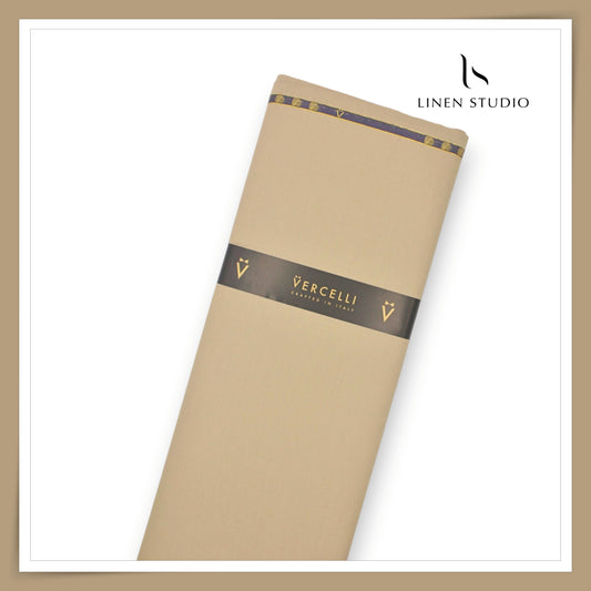Vercelli Italy Kepper 120's 70% Wool Rich Suiting – Sand Beige (NEW)