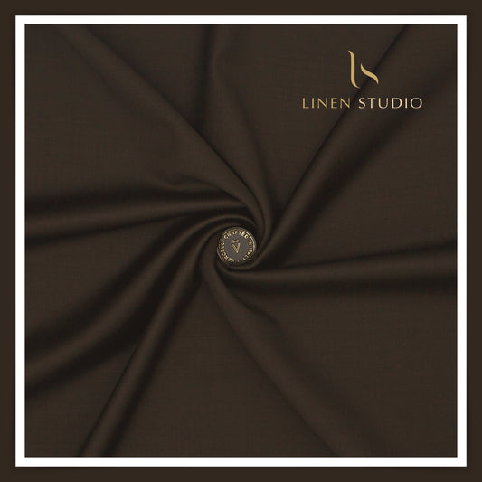 Super 120's Australian Merino Wool by Vercelli - Brown - Linen Studio