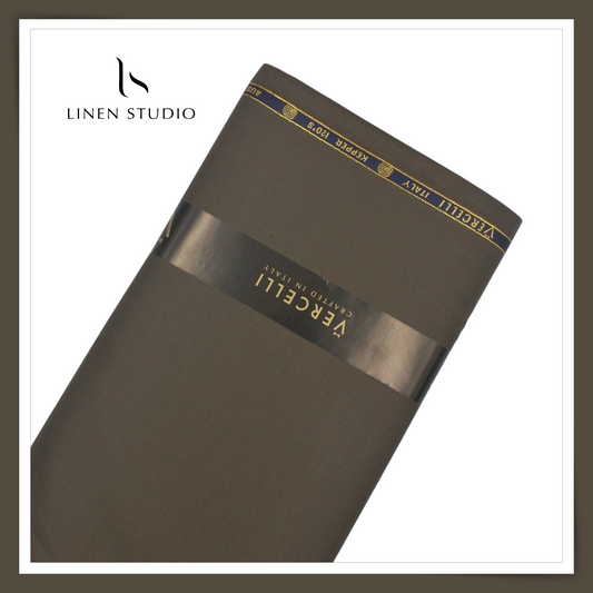 Super 120's Australian Merino Wool Suiting by Vercelli Italy - Taupe (NEW)