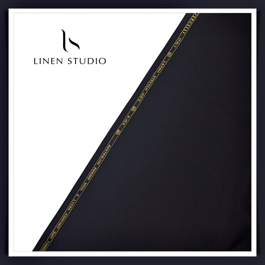 Super 120's Australian Merino Wool by Vercelli - Darkest Purplish Blue (With Stretch)