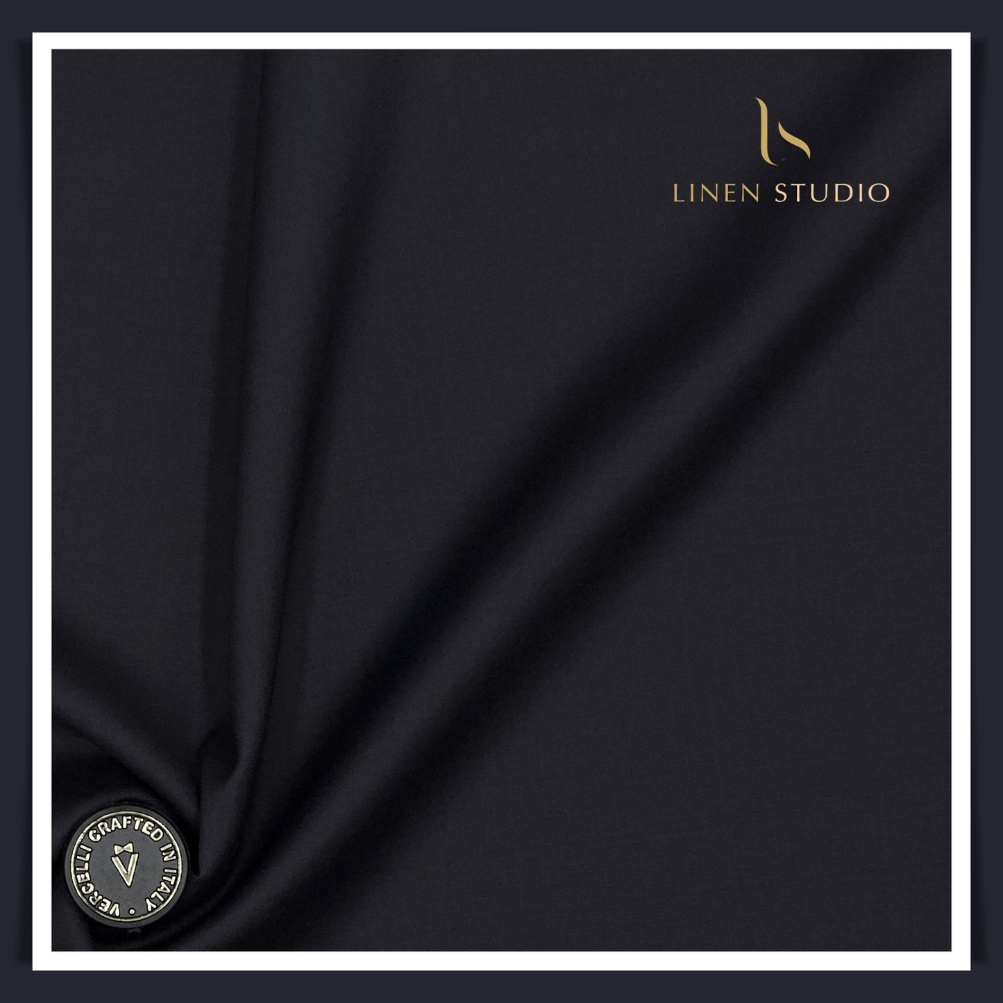 Super 120's Australian Merino Wool by Vercelli - Darkest Purplish Blue (With Stretch)