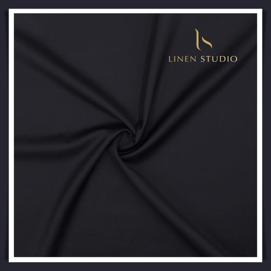 Super 120's Australian Merino Wool by Vercelli - Darkest Purplish Blue (With Stretch)