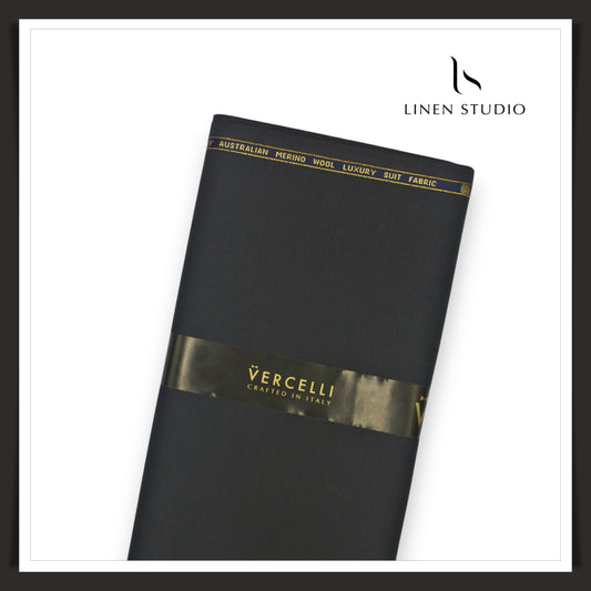 Super 120's Australian Merino Wool by Vercelli - Darkest Grey (Highest Selling)