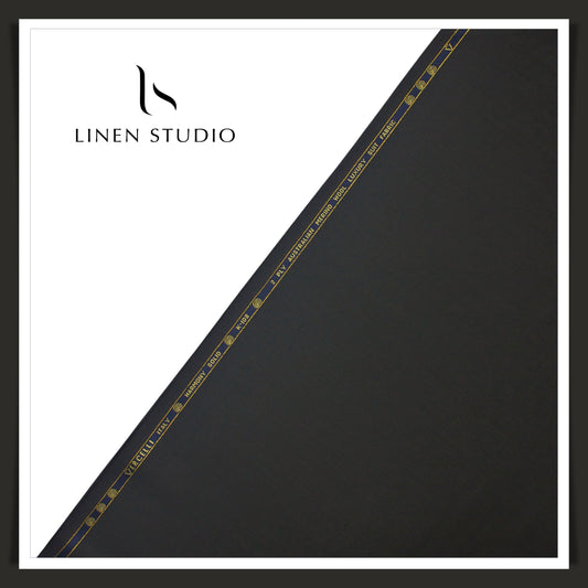 Super 120's Australian Merino Wool by Vercelli - Darkest Grey (Highest Selling)