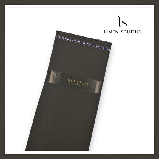 60 Lea French Linen Suiting by Vercelli Italy - Birch Dark Brown (NEW)