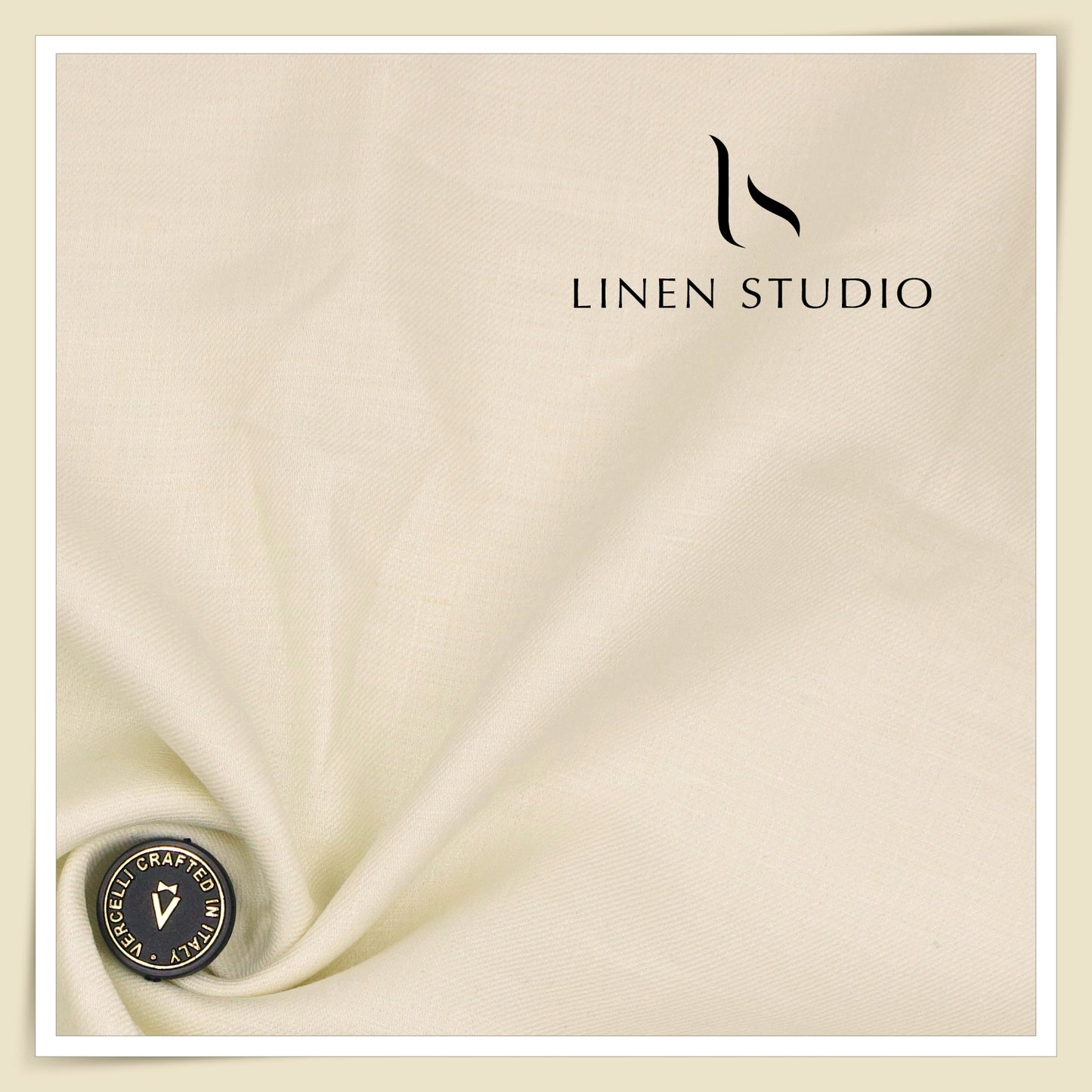 60 Lea French Linen Suiting by Vercelli Italy - Almond (NEW)