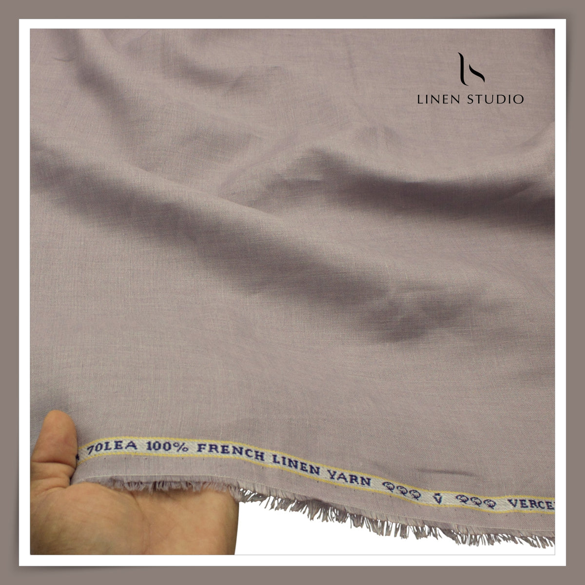 Pure French Linen Shirting 70 Lea by Vercelli Italy - Dusty Lilac (NEW)