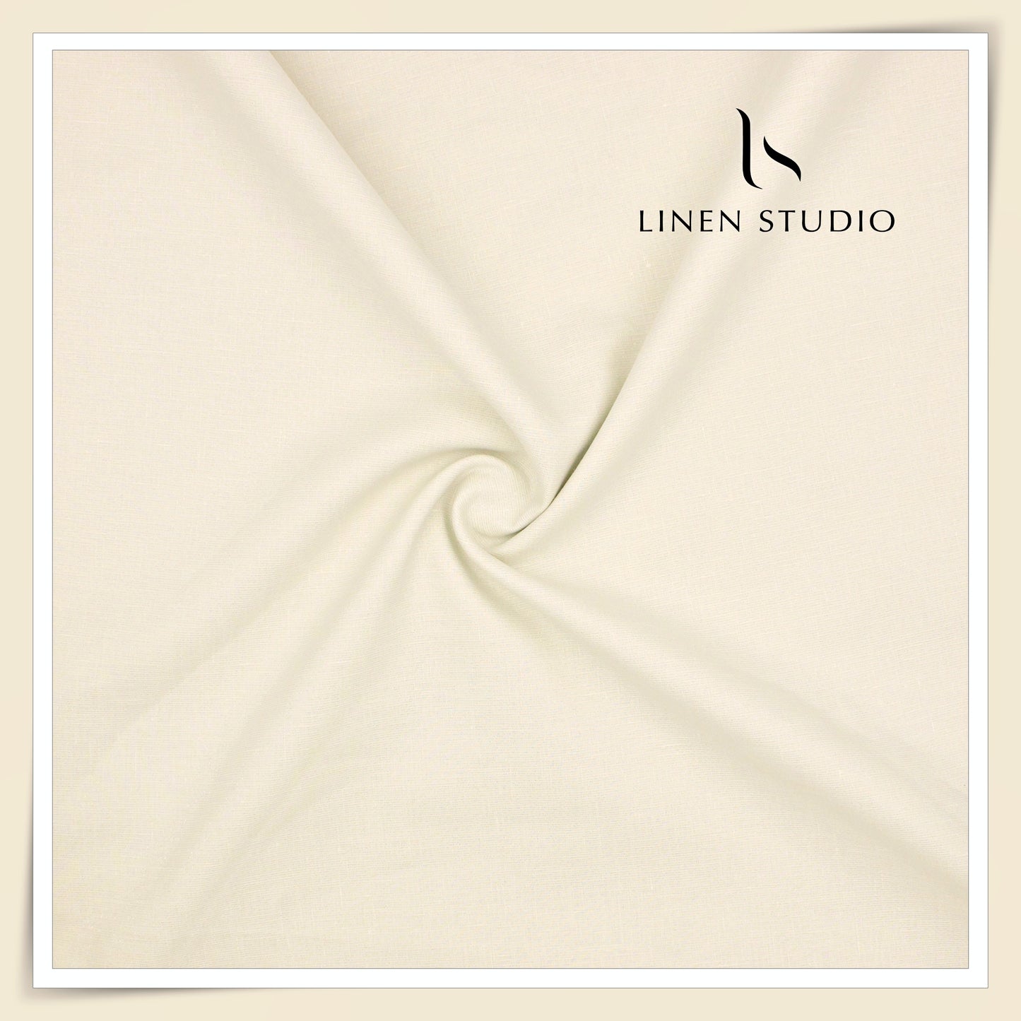 80 Lea French Linen Lurex Shirting by Vercelli Italy - Cream (Full Shimmer) (NEW) (Zoom In)