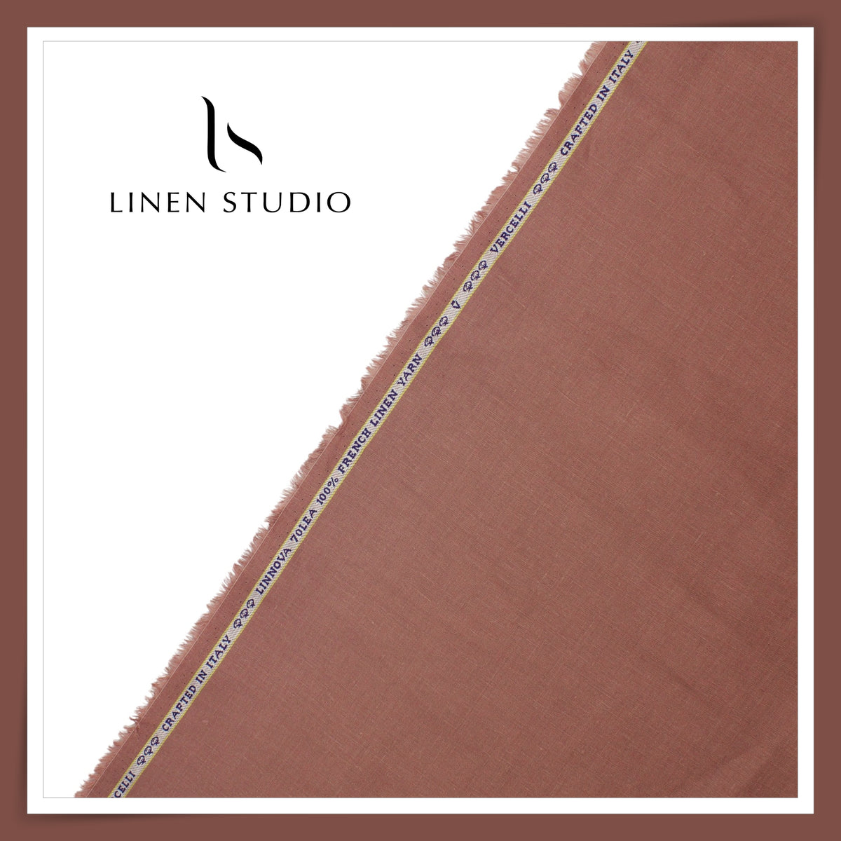 70 Lea Pure French Linen Shirting by Vercelli Italy - Chestnut Taupe (NEW) (Limited Stock)