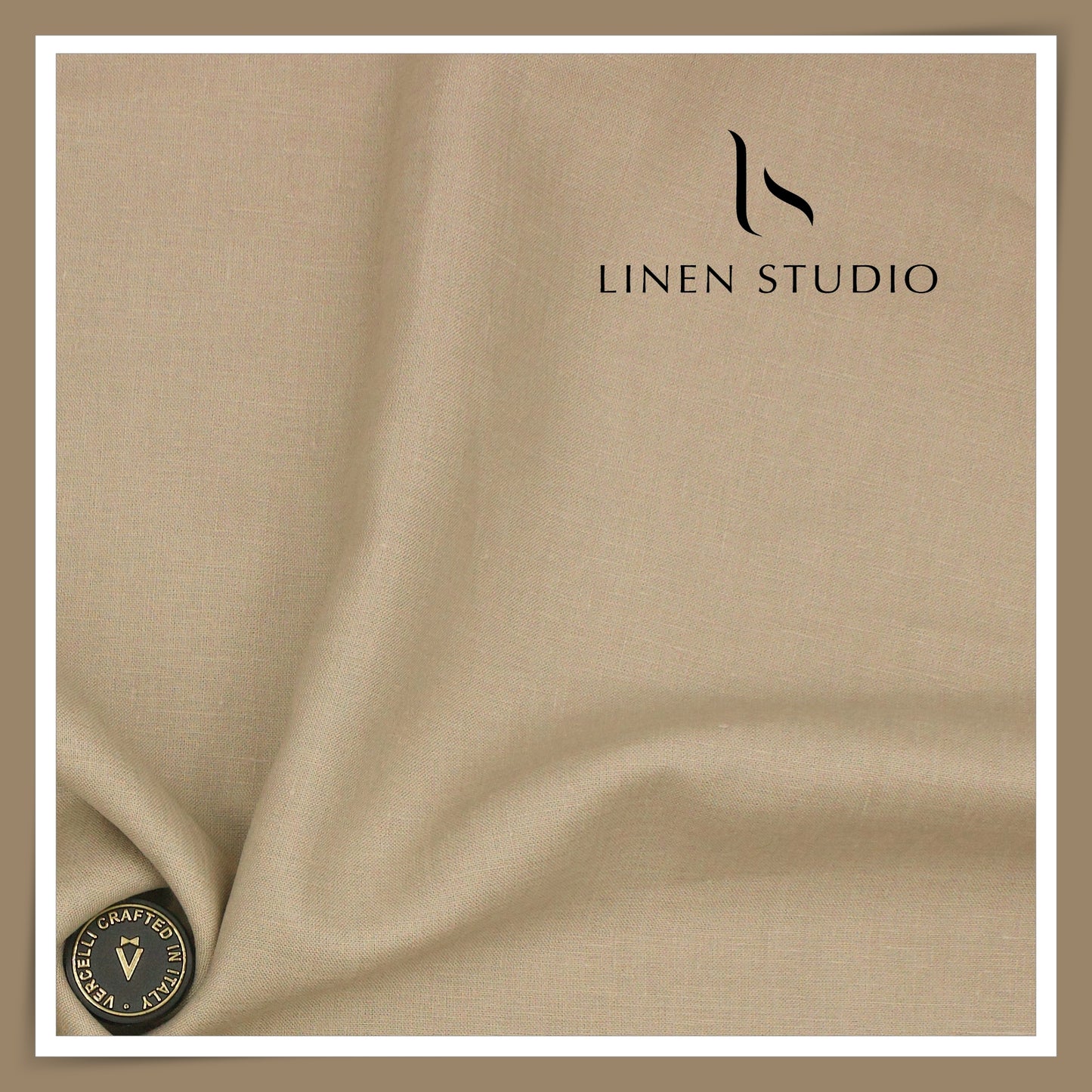 70 Lea Pure French Linen Shirting by Vercelli Italy - Pastel Stone (NEW) (Limited Stock)